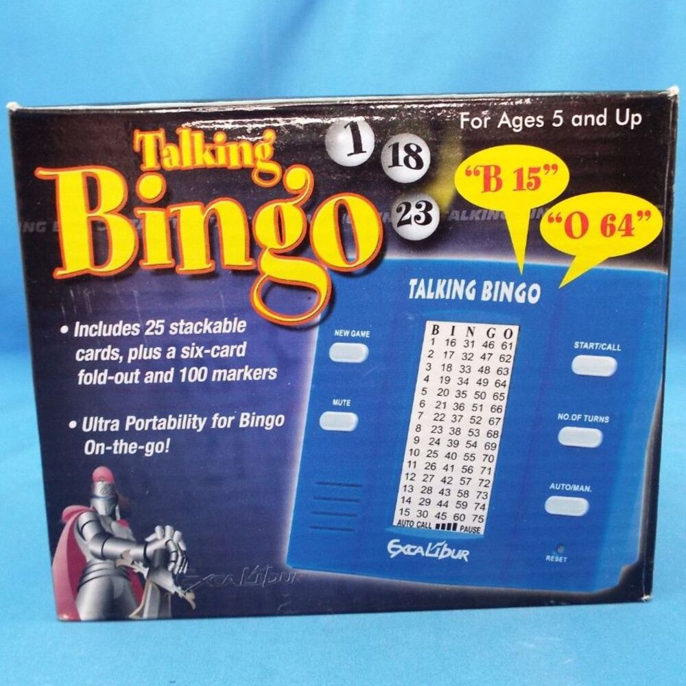 Vintage Excalibur Silver Talking Bingo Electronic Game Model 450 Brand NEW Rare